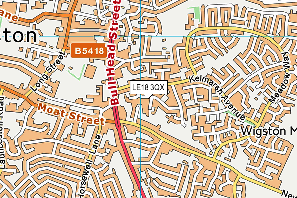 LE18 3QX map - OS VectorMap District (Ordnance Survey) LE18 3QX map - OS VectorMap District (Ordnance Survey)