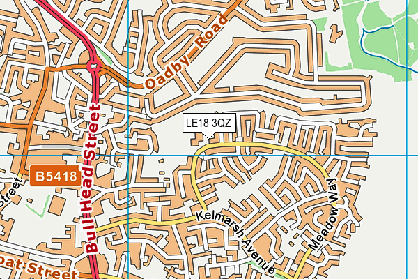 LE18 3QZ map - OS VectorMap District (Ordnance Survey) LE18 3QZ map - OS VectorMap District (Ordnance Survey)