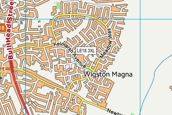 LE18 3XL map - OS VectorMap District (Ordnance Survey) LE18 3XL map - OS VectorMap District (Ordnance Survey)