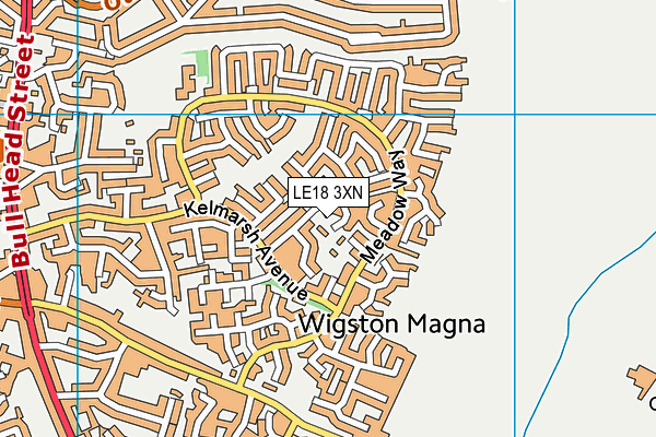 LE18 3XN map - OS VectorMap District (Ordnance Survey) LE18 3XN map - OS VectorMap District (Ordnance Survey)