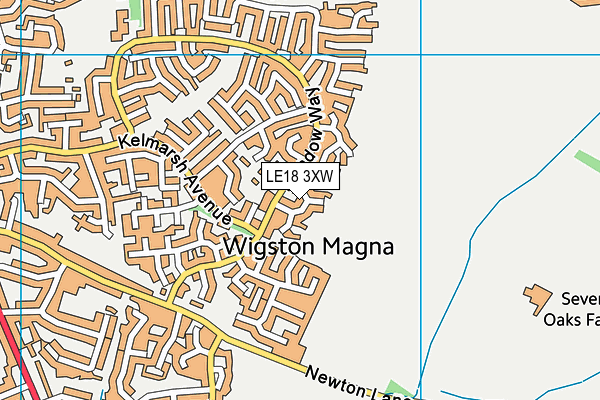 LE18 3XW map - OS VectorMap District (Ordnance Survey) LE18 3XW map - OS VectorMap District (Ordnance Survey)