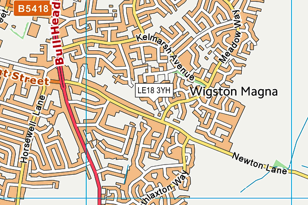 LE18 3YH map - OS VectorMap District (Ordnance Survey) LE18 3YH map - OS VectorMap District (Ordnance Survey)