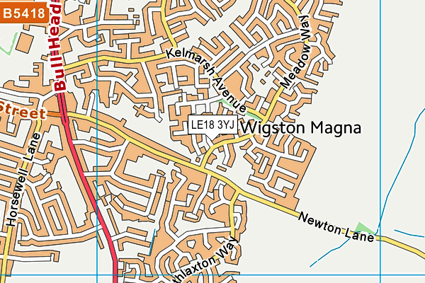 LE18 3YJ map - OS VectorMap District (Ordnance Survey) LE18 3YJ map - OS VectorMap District (Ordnance Survey)