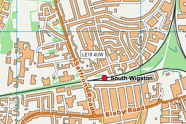 LE18 4UW map - OS VectorMap District (Ordnance Survey)