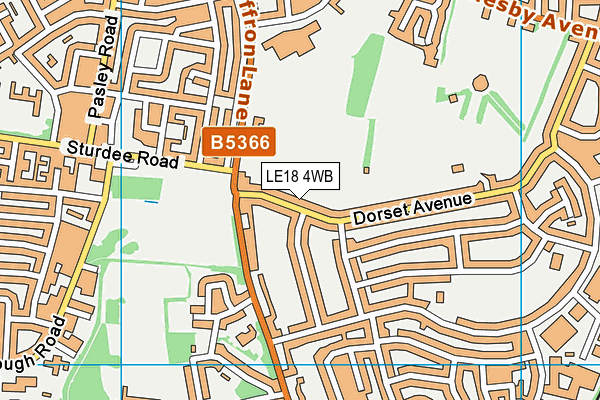 LE18 4WB map - OS VectorMap District (Ordnance Survey) LE18 4WB map - OS VectorMap District (Ordnance Survey)