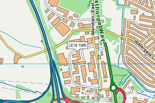 LE19 1WR map - OS VectorMap District (Ordnance Survey)