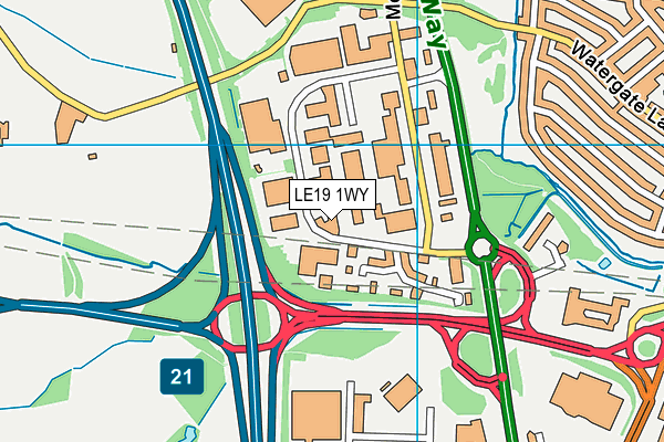 LE19 1WY map - OS VectorMap District (Ordnance Survey) LE19 1WY map - OS VectorMap District (Ordnance Survey)