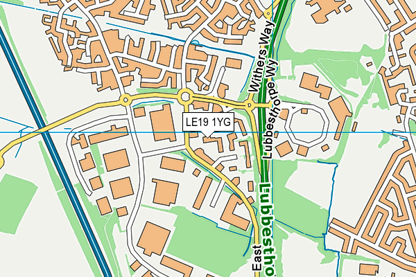 LE19 1YG map - OS VectorMap District (Ordnance Survey) LE19 1YG map - OS VectorMap District (Ordnance Survey)