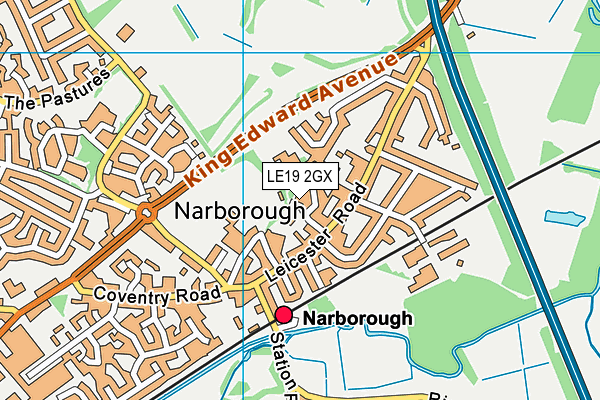 LE19 2GX map - OS VectorMap District (Ordnance Survey)