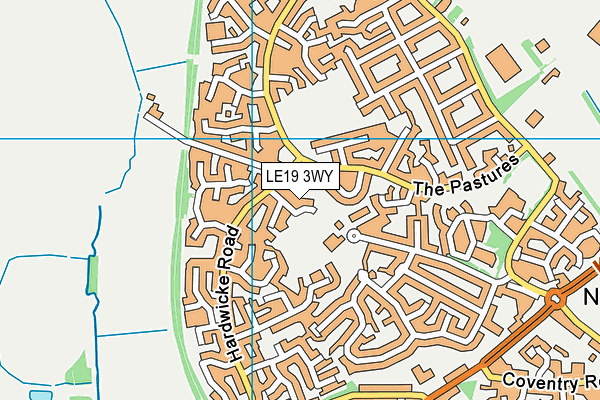 LE19 3WY map - OS VectorMap District (Ordnance Survey) LE19 3WY map - OS VectorMap District (Ordnance Survey)