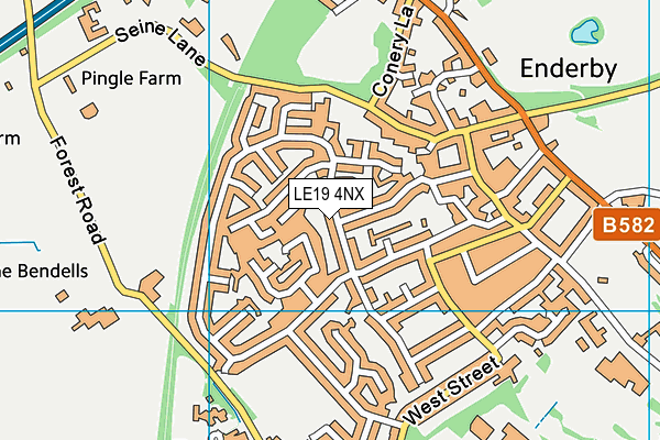 LE19 4NX map - OS VectorMap District (Ordnance Survey) LE19 4NX map - OS VectorMap District (Ordnance Survey)