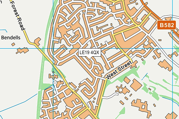 LE19 4QX map - OS VectorMap District (Ordnance Survey) LE19 4QX map - OS VectorMap District (Ordnance Survey)