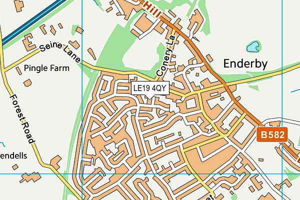 LE19 4QY map - OS VectorMap District (Ordnance Survey) LE19 4QY map - OS VectorMap District (Ordnance Survey)