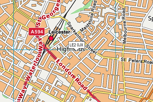 LE2 0JX map - OS VectorMap District (Ordnance Survey) LE2 0JX map - OS VectorMap District (Ordnance Survey)