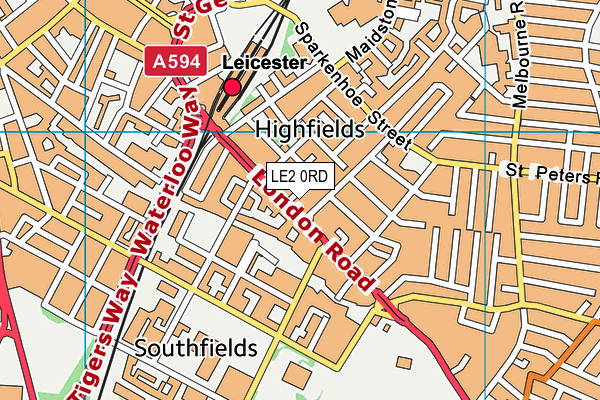 LE2 0RD map - OS VectorMap District (Ordnance Survey) LE2 0RD map - OS VectorMap District (Ordnance Survey)