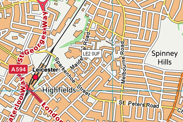 LE2 0UF map - OS VectorMap District (Ordnance Survey) LE2 0UF map - OS VectorMap District (Ordnance Survey)