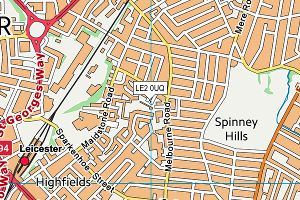 LE2 0UQ map - OS VectorMap District (Ordnance Survey) LE2 0UQ map - OS VectorMap District (Ordnance Survey)