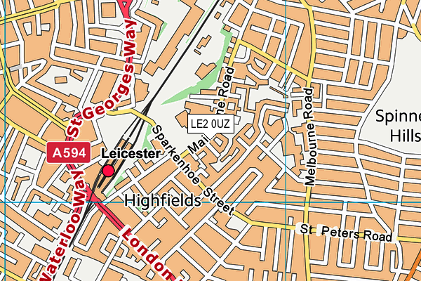 LE2 0UZ map - OS VectorMap District (Ordnance Survey) LE2 0UZ map - OS VectorMap District (Ordnance Survey)
