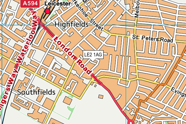 LE2 1AG map - OS VectorMap District (Ordnance Survey) LE2 1AG map - OS VectorMap District (Ordnance Survey)
