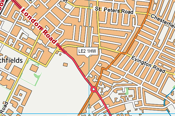 LE2 1HW map - OS VectorMap District (Ordnance Survey) LE2 1HW map - OS VectorMap District (Ordnance Survey)
