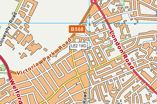 LE2 1XG map - OS VectorMap District (Ordnance Survey) LE2 1XG map - OS VectorMap District (Ordnance Survey)