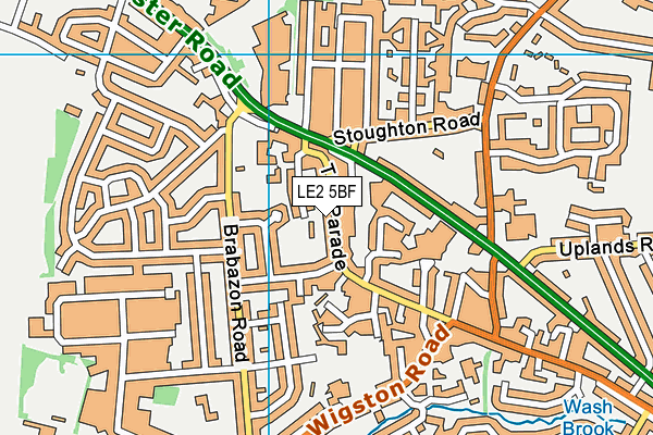 LE2 5BF map - OS VectorMap District (Ordnance Survey) LE2 5BF map - OS VectorMap District (Ordnance Survey)