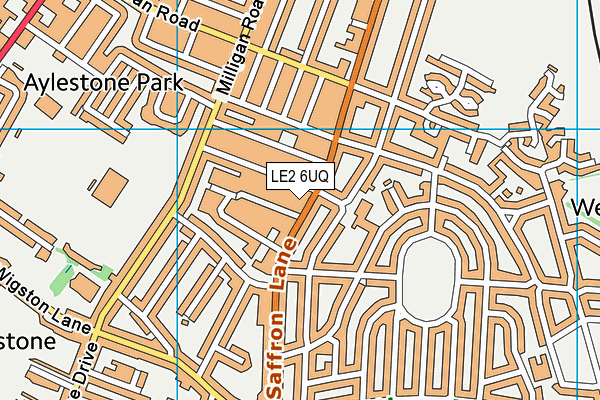 LE2 6UQ map - OS VectorMap District (Ordnance Survey) LE2 6UQ map - OS VectorMap District (Ordnance Survey)