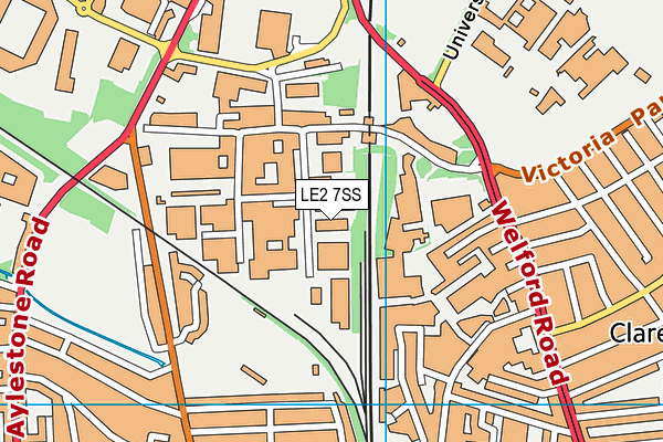 LE2 7SS map - OS VectorMap District (Ordnance Survey)