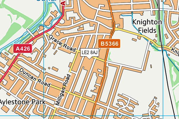 LE2 8AJ map - OS VectorMap District (Ordnance Survey) LE2 8AJ map - OS VectorMap District (Ordnance Survey)