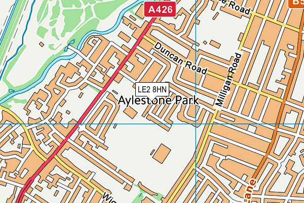LE2 8HN map - OS VectorMap District (Ordnance Survey)