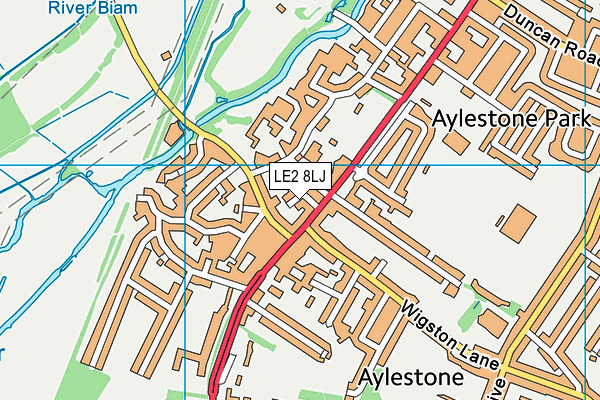 LE2 8LJ map - OS VectorMap District (Ordnance Survey) LE2 8LJ map - OS VectorMap District (Ordnance Survey)