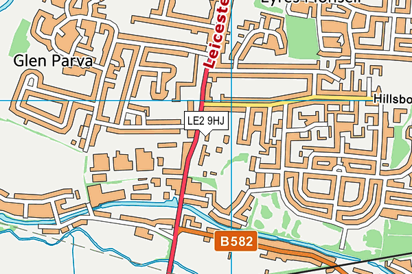 LE2 9HJ map - OS VectorMap District (Ordnance Survey) LE2 9HJ map - OS VectorMap District (Ordnance Survey)