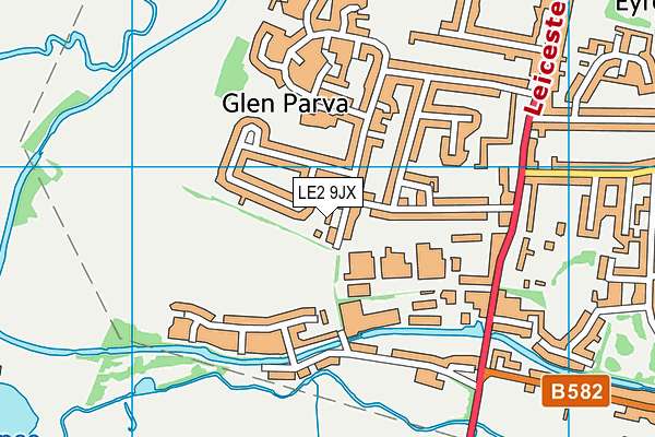 LE2 9JX map - OS VectorMap District (Ordnance Survey) LE2 9JX map - OS VectorMap District (Ordnance Survey)