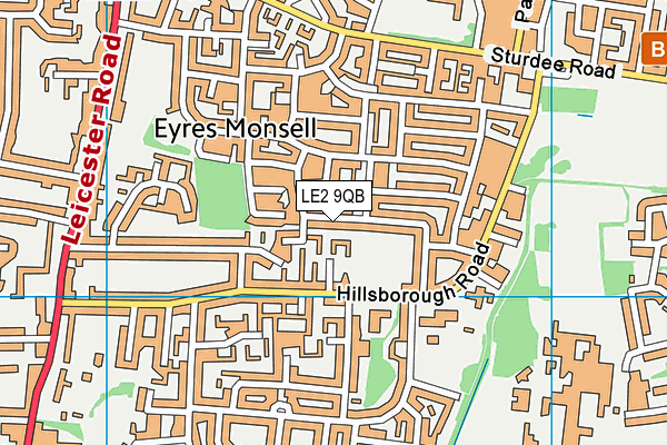 LE2 9QB map - OS VectorMap District (Ordnance Survey) LE2 9QB map - OS VectorMap District (Ordnance Survey)
