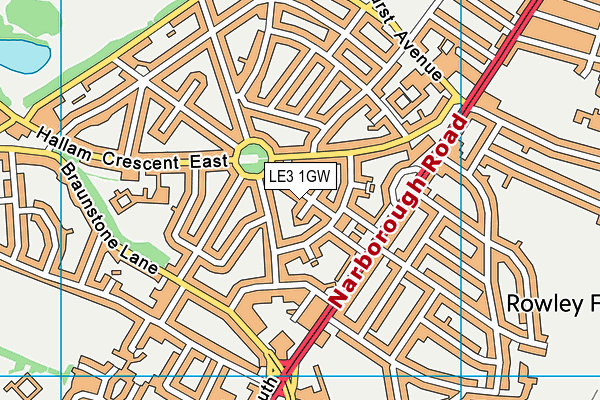 LE3 1GW map - OS VectorMap District (Ordnance Survey) LE3 1GW map - OS VectorMap District (Ordnance Survey)