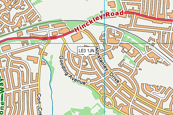 LE3 1JN map - OS VectorMap District (Ordnance Survey)