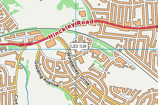 LE3 1LW map - OS VectorMap District (Ordnance Survey)