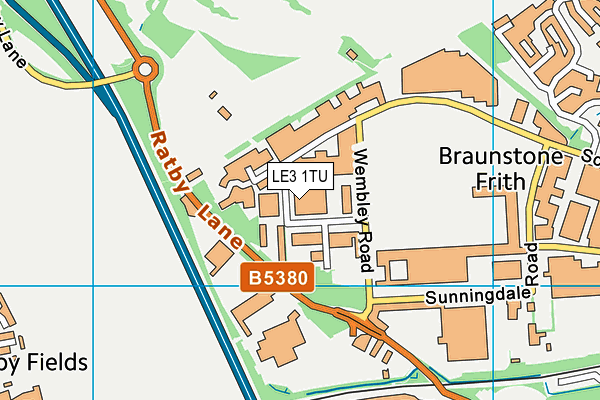 LE3 1TU map - OS VectorMap District (Ordnance Survey)