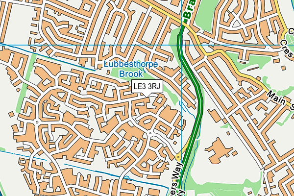 LE3 3RJ map - OS VectorMap District (Ordnance Survey) LE3 3RJ map - OS VectorMap District (Ordnance Survey)