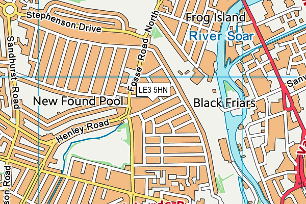LE3 5HN map - OS VectorMap District (Ordnance Survey)