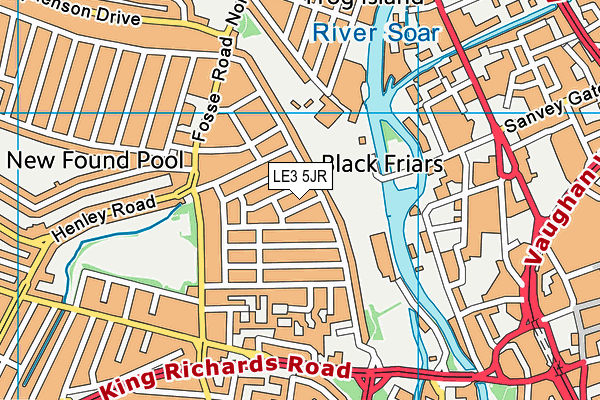LE3 5JR map - OS VectorMap District (Ordnance Survey) LE3 5JR map - OS VectorMap District (Ordnance Survey)