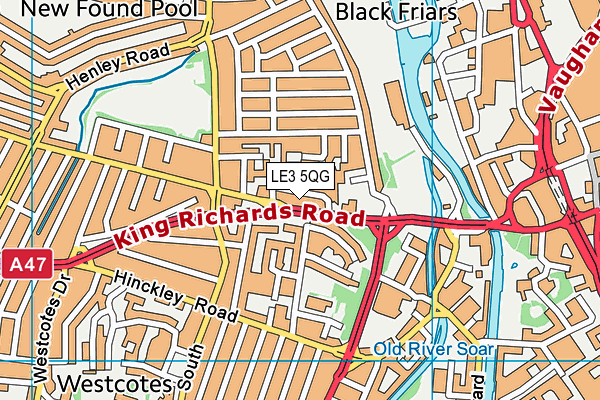 LE3 5QG map - OS VectorMap District (Ordnance Survey)