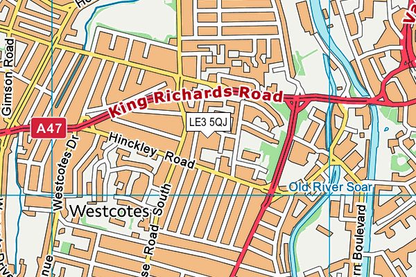 LE3 5QJ map - OS VectorMap District (Ordnance Survey)
