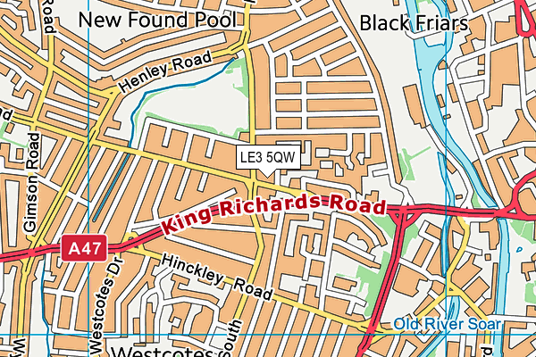 LE3 5QW map - OS VectorMap District (Ordnance Survey)