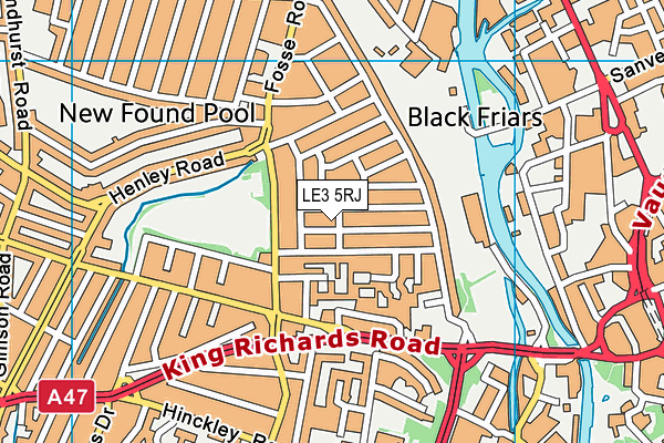 LE3 5RJ map - OS VectorMap District (Ordnance Survey)