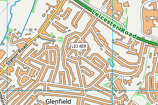 LE3 8ER map - OS VectorMap District (Ordnance Survey)