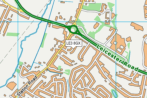 LE3 8GX map - OS VectorMap District (Ordnance Survey) LE3 8GX map - OS VectorMap District (Ordnance Survey)
