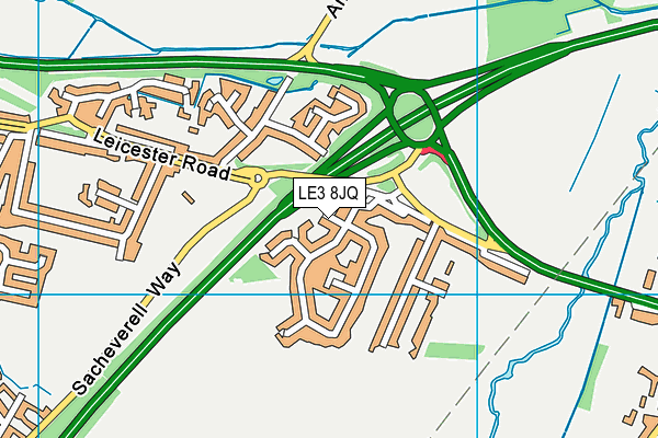 LE3 8JQ map - OS VectorMap District (Ordnance Survey) LE3 8JQ map - OS VectorMap District (Ordnance Survey)