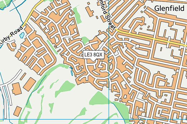 LE3 8QX map - OS VectorMap District (Ordnance Survey) LE3 8QX map - OS VectorMap District (Ordnance Survey)