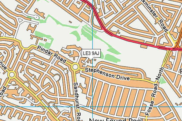 LE3 9AJ map - OS VectorMap District (Ordnance Survey)